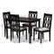 Baxton Studio Cherese Grey Upholstered Espresso Finished 5-Piece Wood Dining Set 157-9734-8026 - alternate 5
